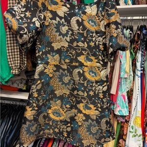 GB- Floral Patterned Dress with Puff Sleeves